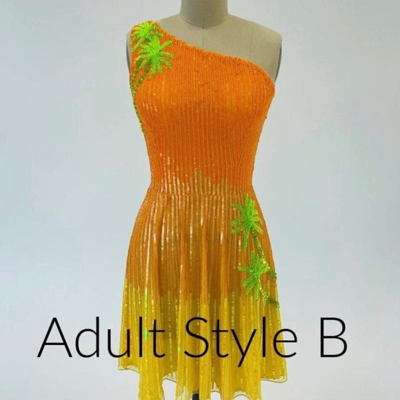 Ashley Lauren Dresses & Skirts - Orange Sequined/Palm dress by Ashley Lauren